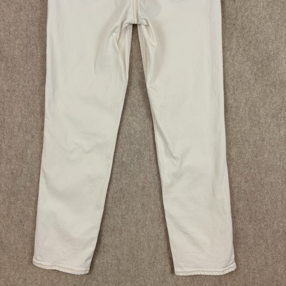 Faherty Women's Jeans Size 27 Cream/ Ivory Straight Leg High Rise Denim - Picture 8 of 12